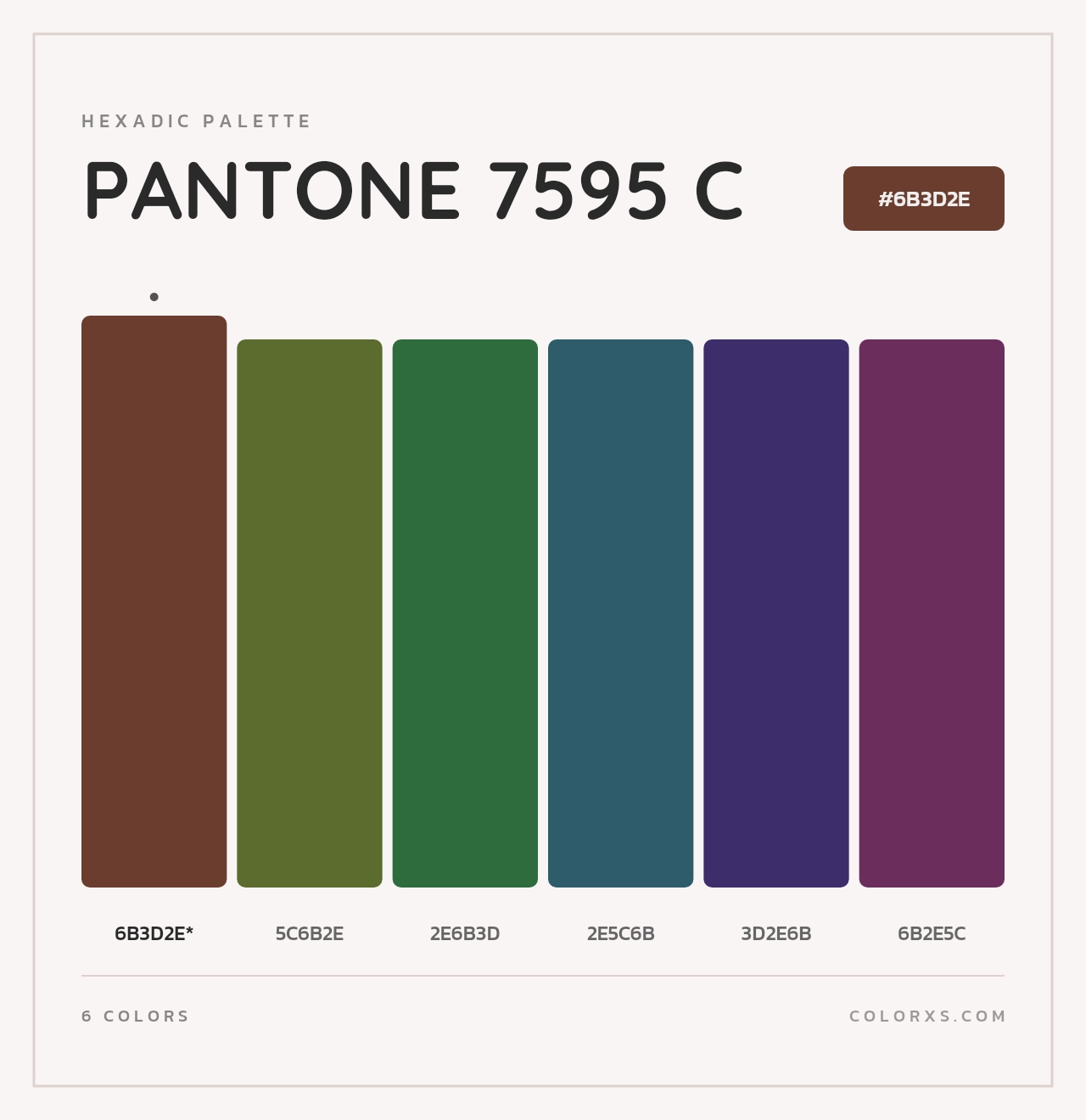 PANTONE 7595 C - Hexadic Color Palette