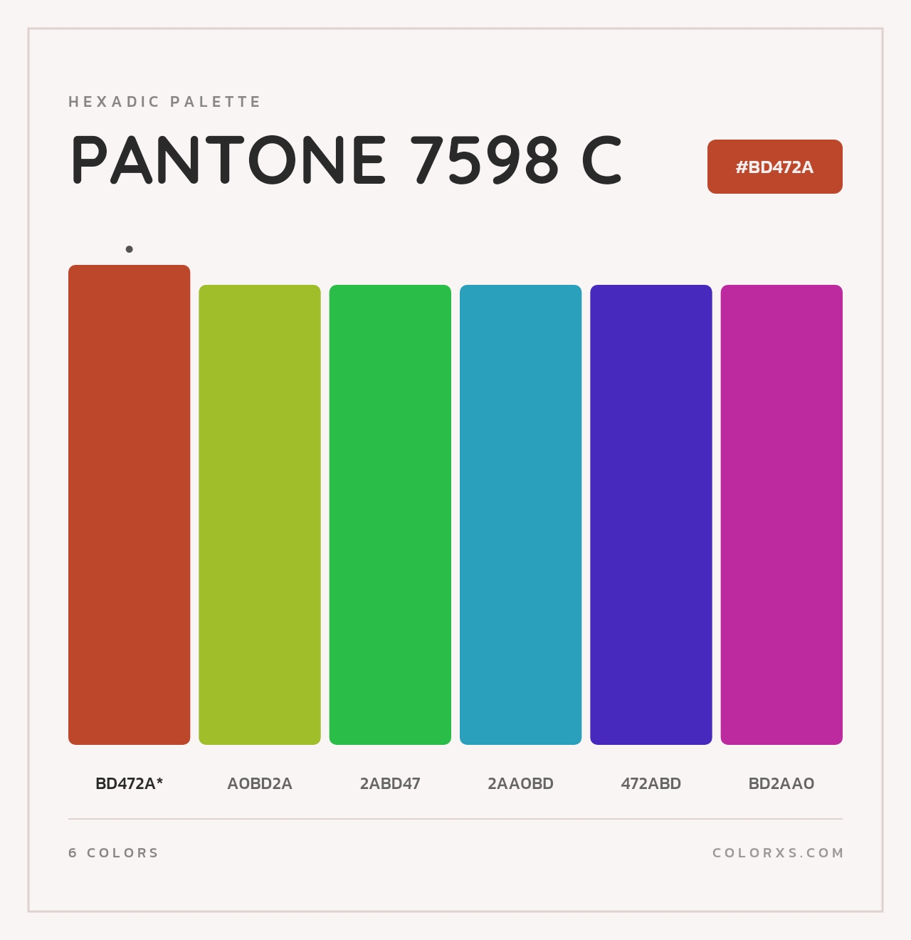 PANTONE 7598 C - Hexadic Color Palette