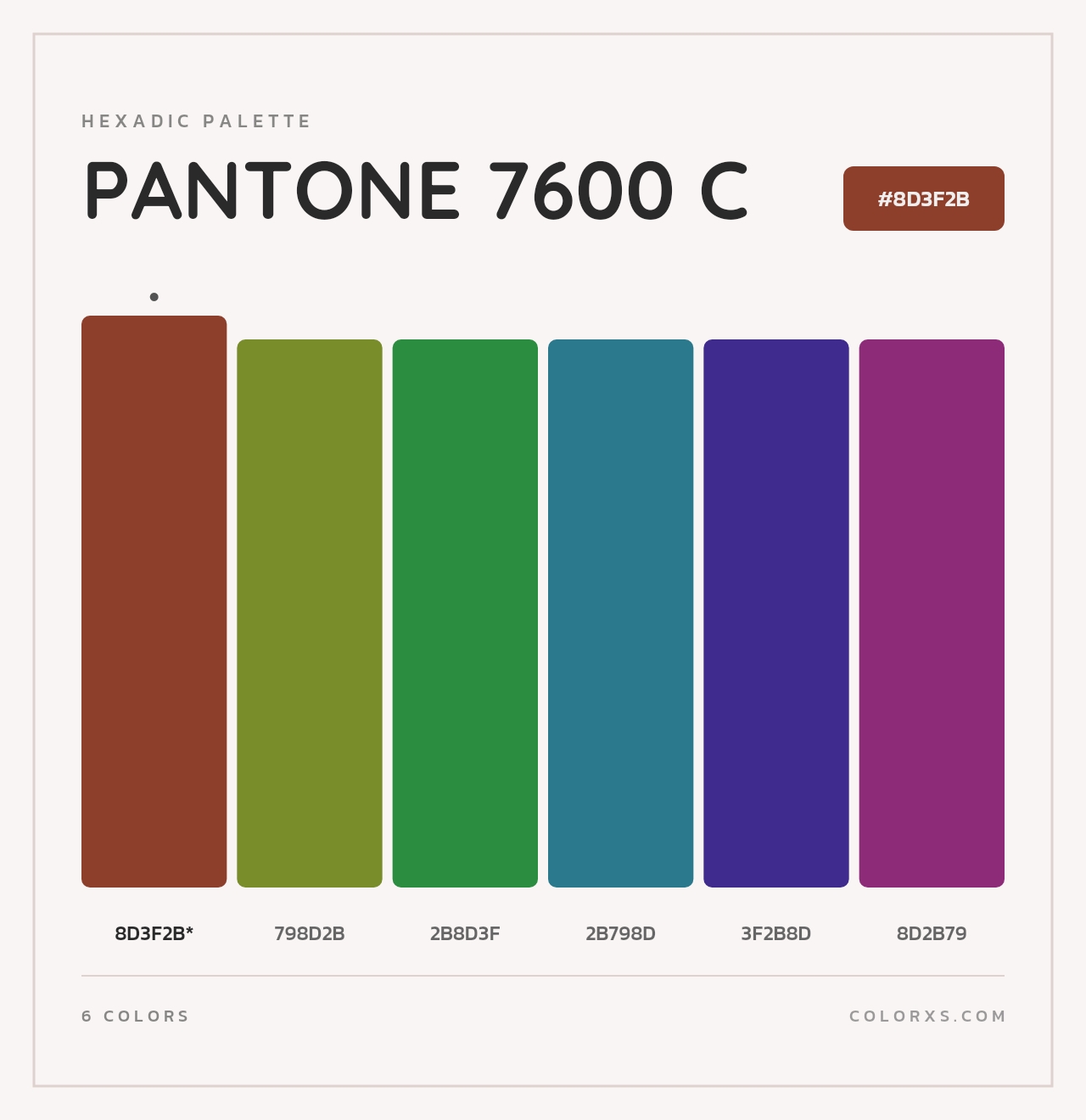 PANTONE 7600 C - Hexadic Color Palette