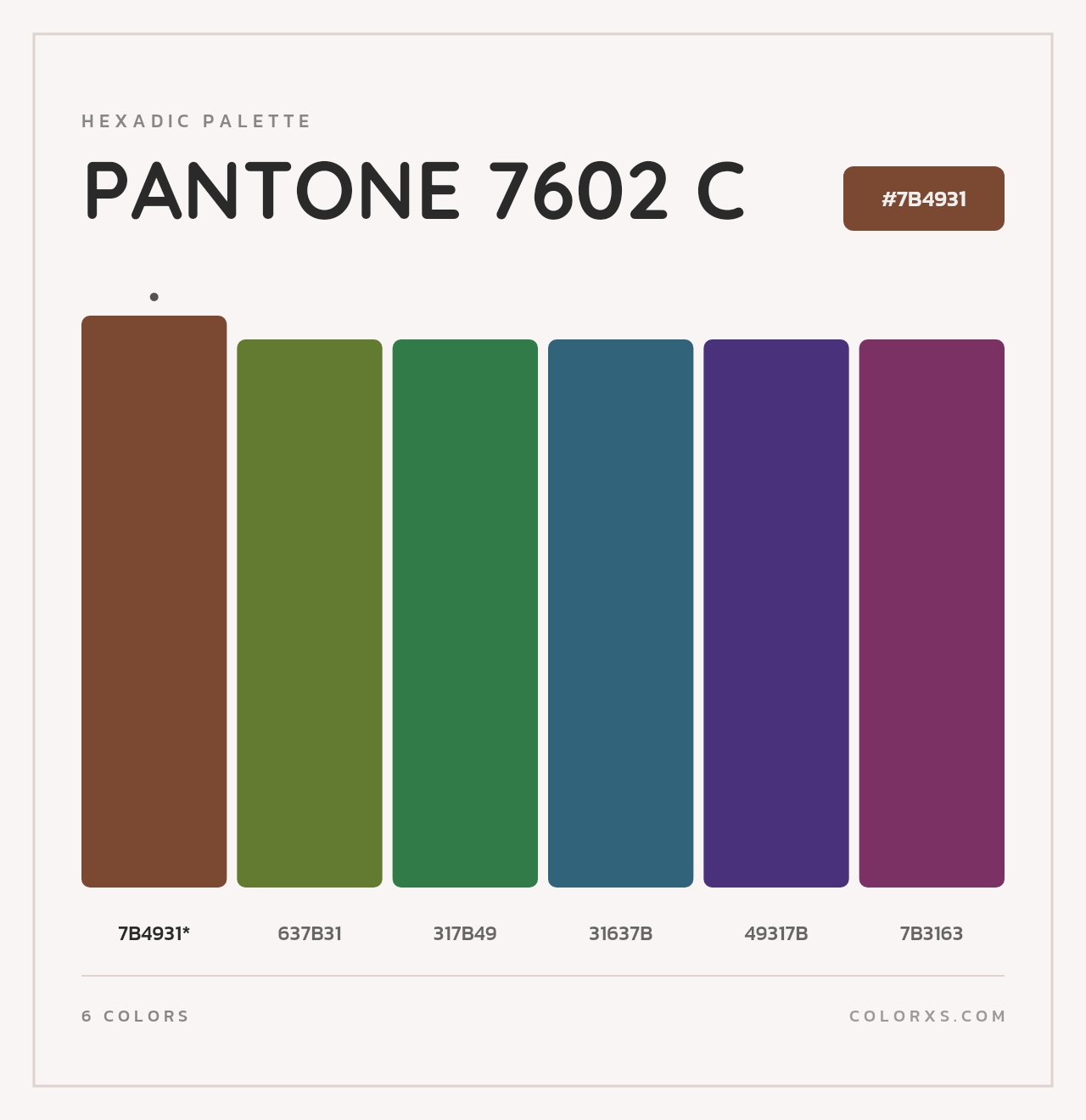 PANTONE 7602 C - Hexadic Color Palette