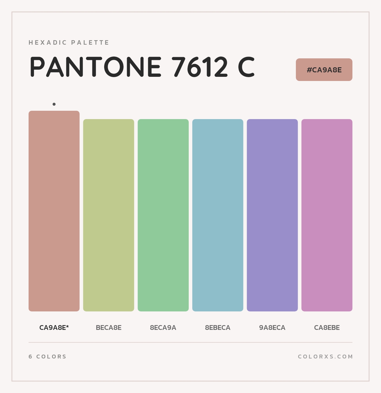 PANTONE 7612 C - Hexadic Color Palette