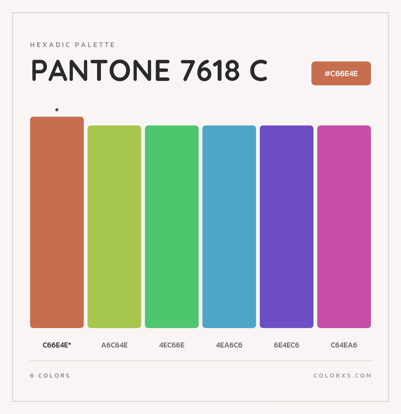 PANTONE 7618 C - Hexadic Color Palette