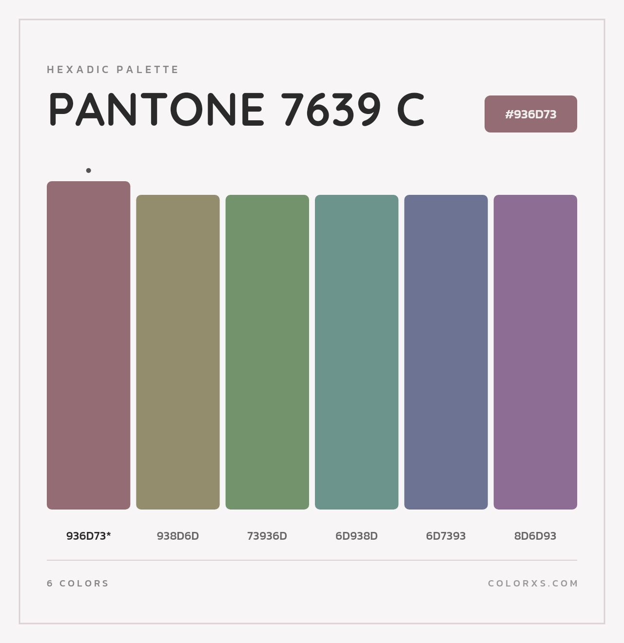 PANTONE 7639 C - Hexadic Color Palette