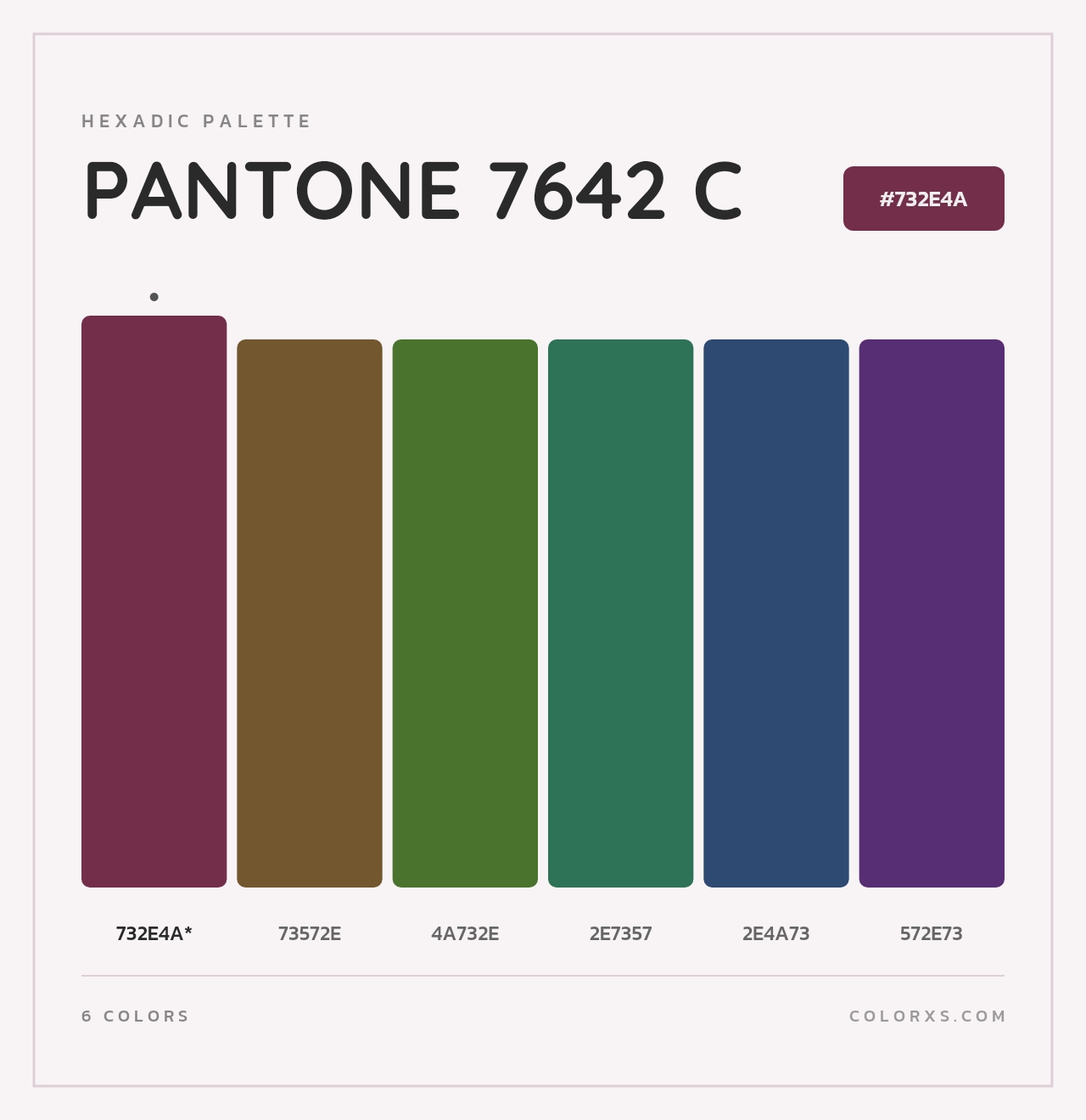 PANTONE 7642 C - Hexadic Color Palette