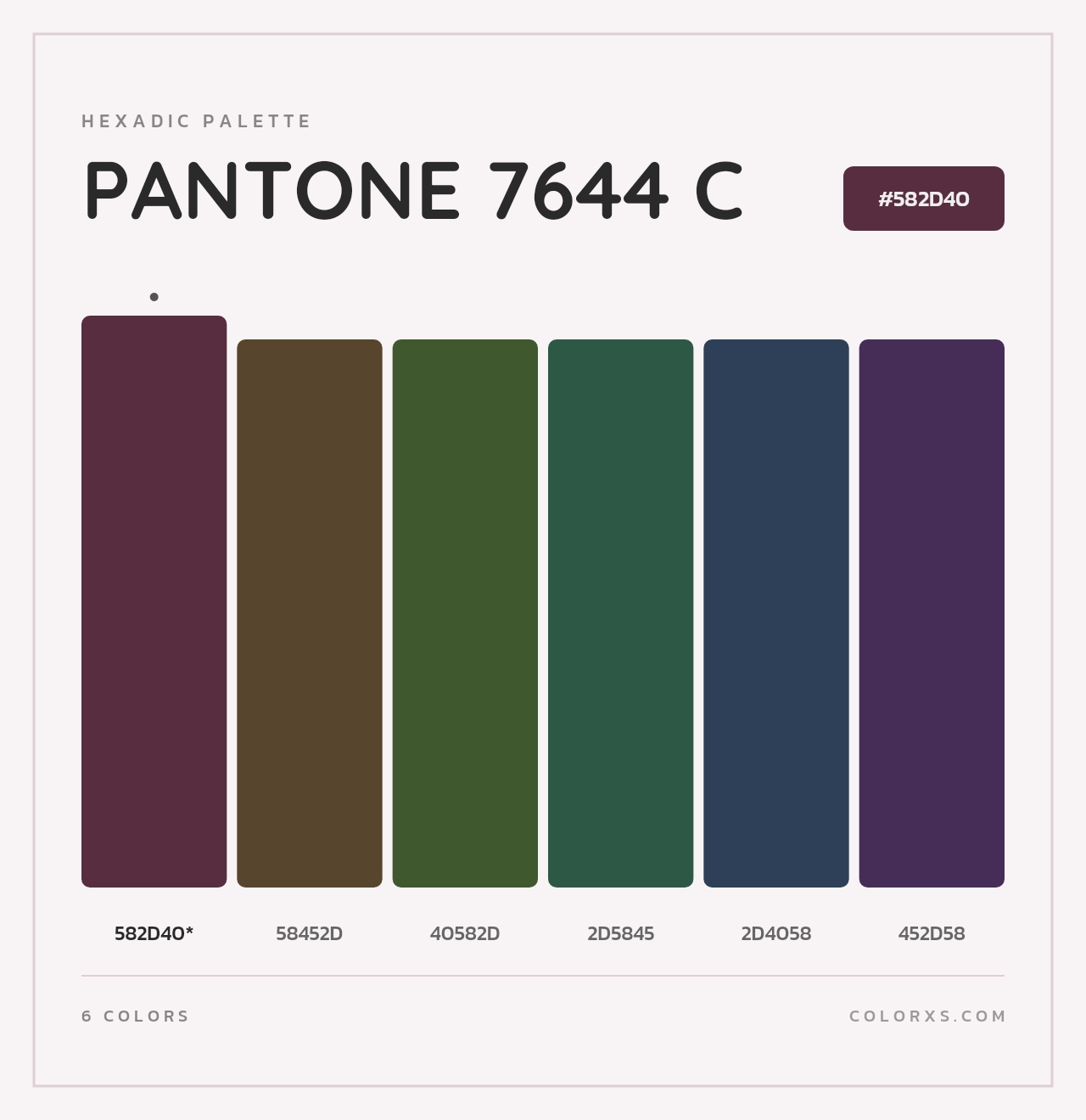PANTONE 7644 C - Hexadic Color Palette