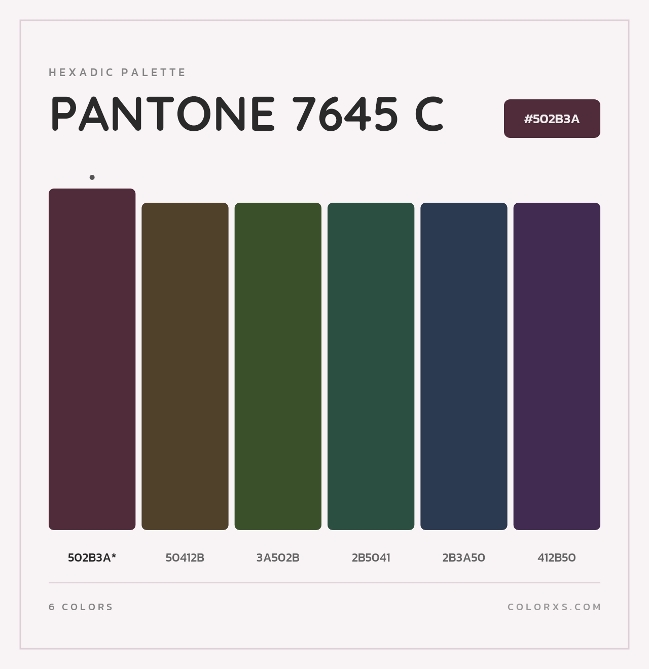 PANTONE 7645 C - Hexadic Color Palette