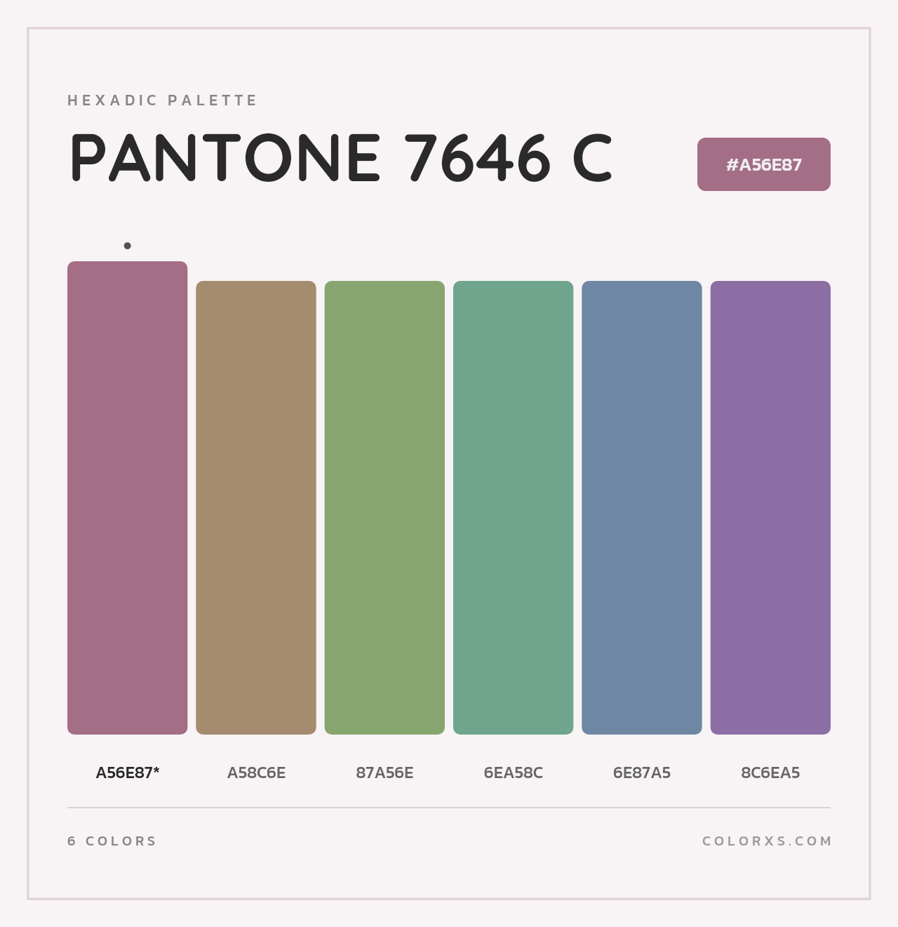 PANTONE 7646 C - Hexadic Color Palette