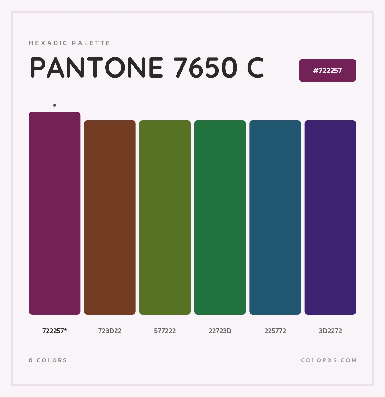 PANTONE 7650 C - Hexadic Color Palette
