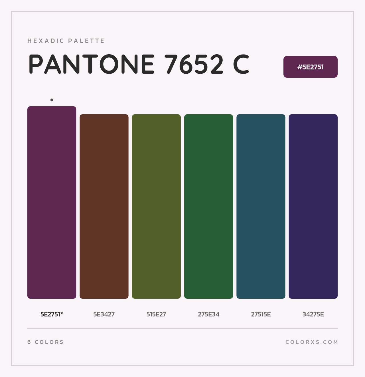 PANTONE 7652 C - Hexadic Color Palette