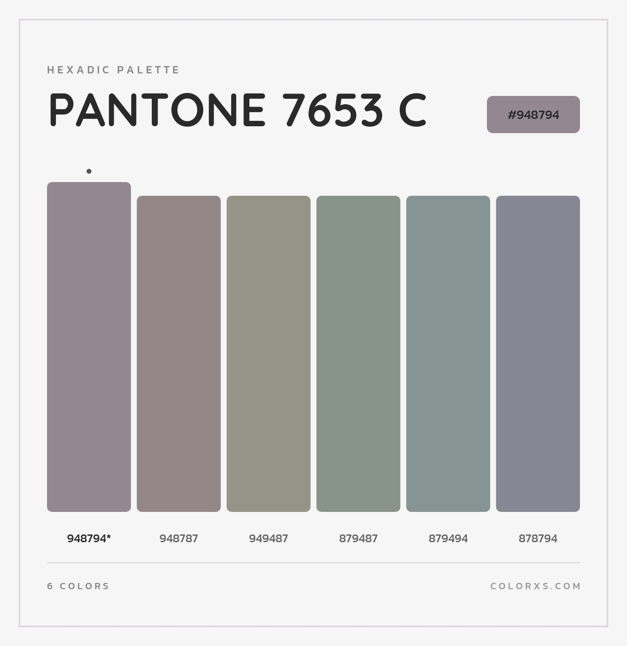PANTONE 7653 C - Hexadic Color Palette