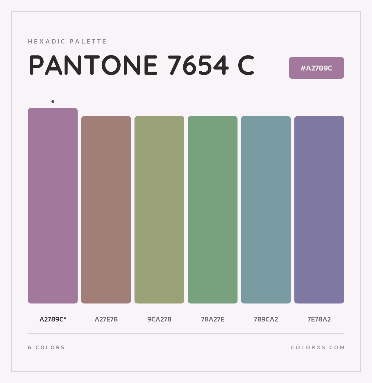 PANTONE 7654 C - Hexadic Color Palette