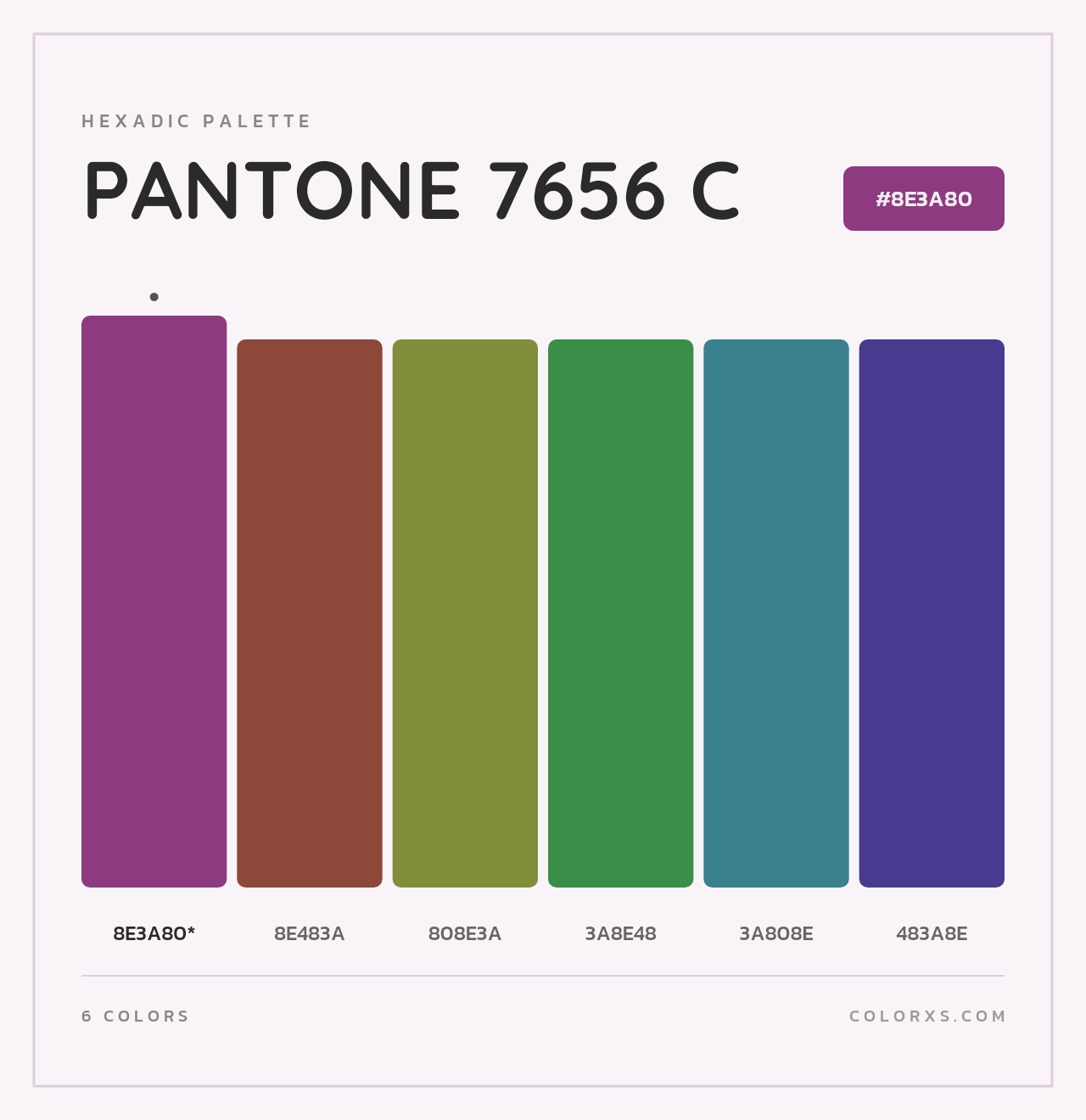 PANTONE 7656 C - Hexadic Color Palette