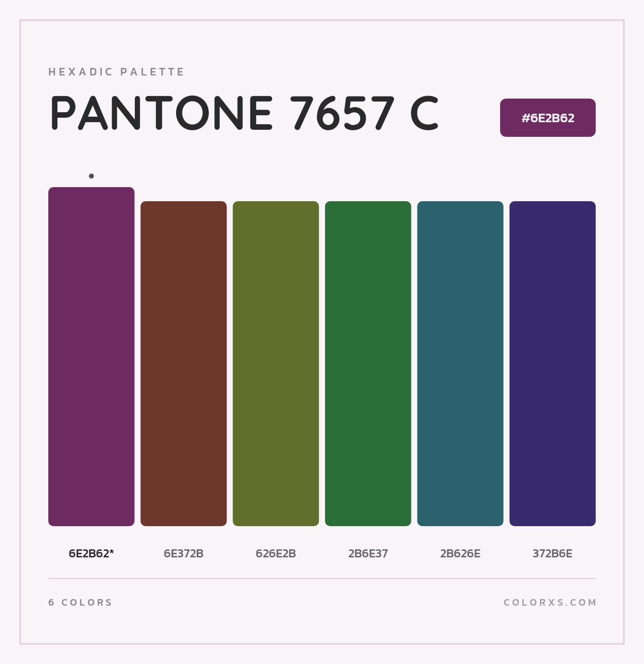 PANTONE 7657 C - Hexadic Color Palette