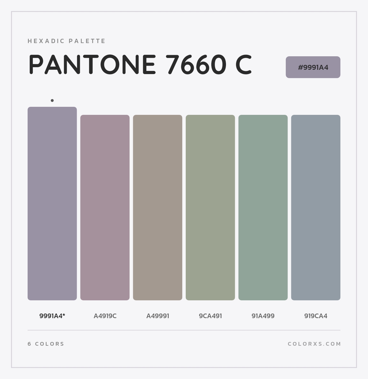 PANTONE 7660 C - Hexadic Color Palette