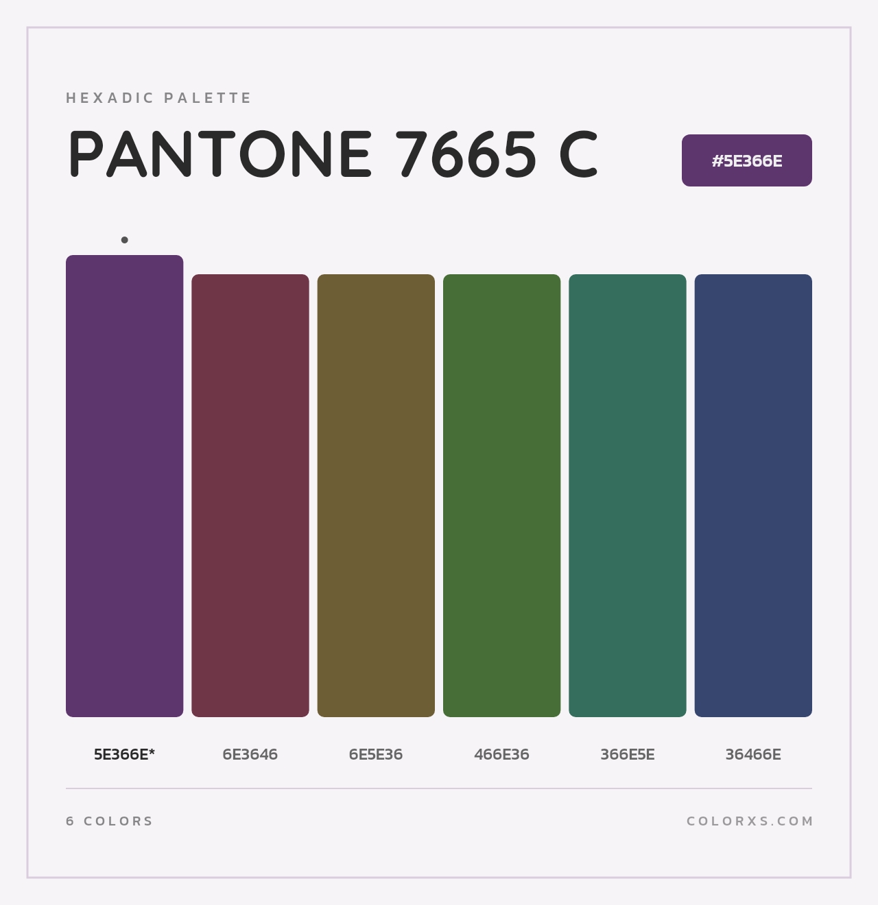 PANTONE 7665 C - Hexadic Color Palette