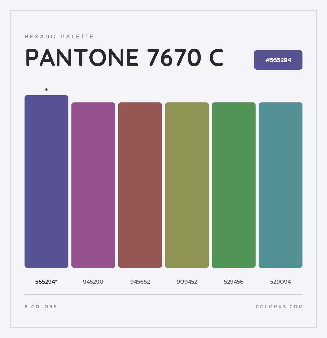 PANTONE 7670 C - Hexadic Color Palette