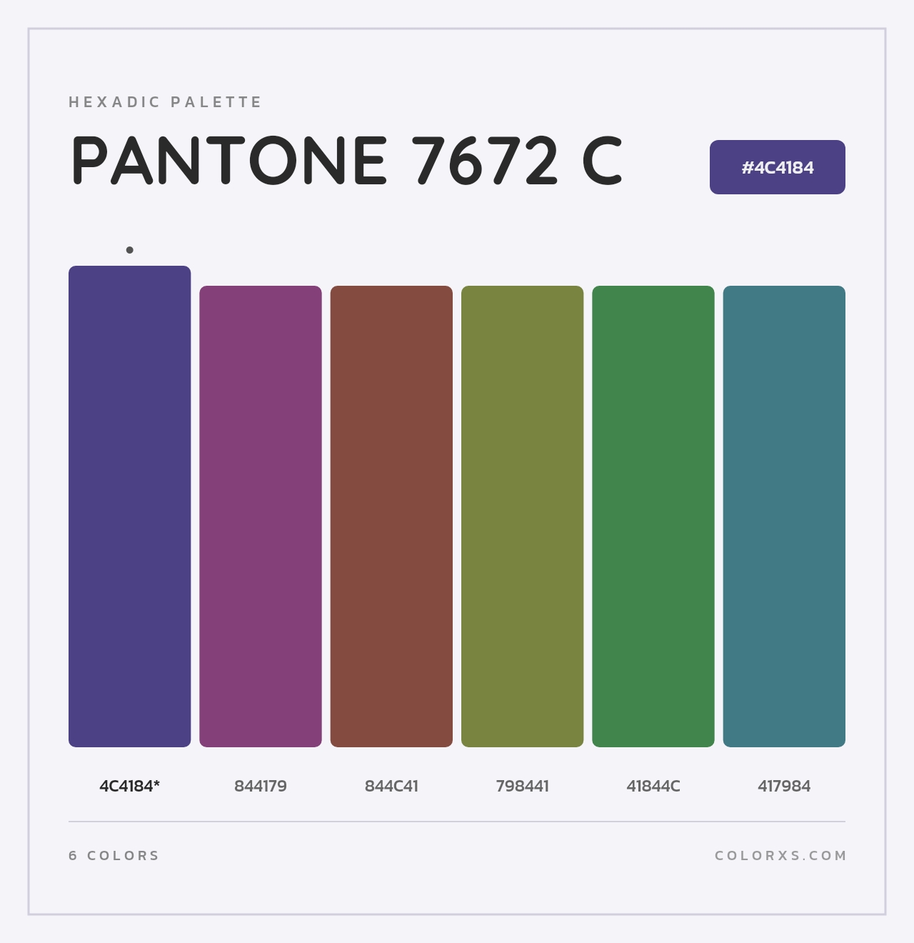 PANTONE 7672 C - Hexadic Color Palette