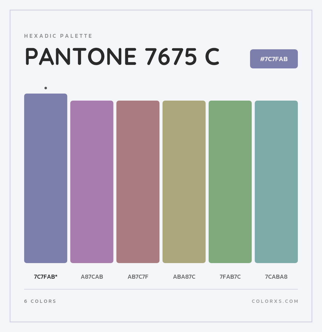 PANTONE 7675 C - Hexadic Color Palette