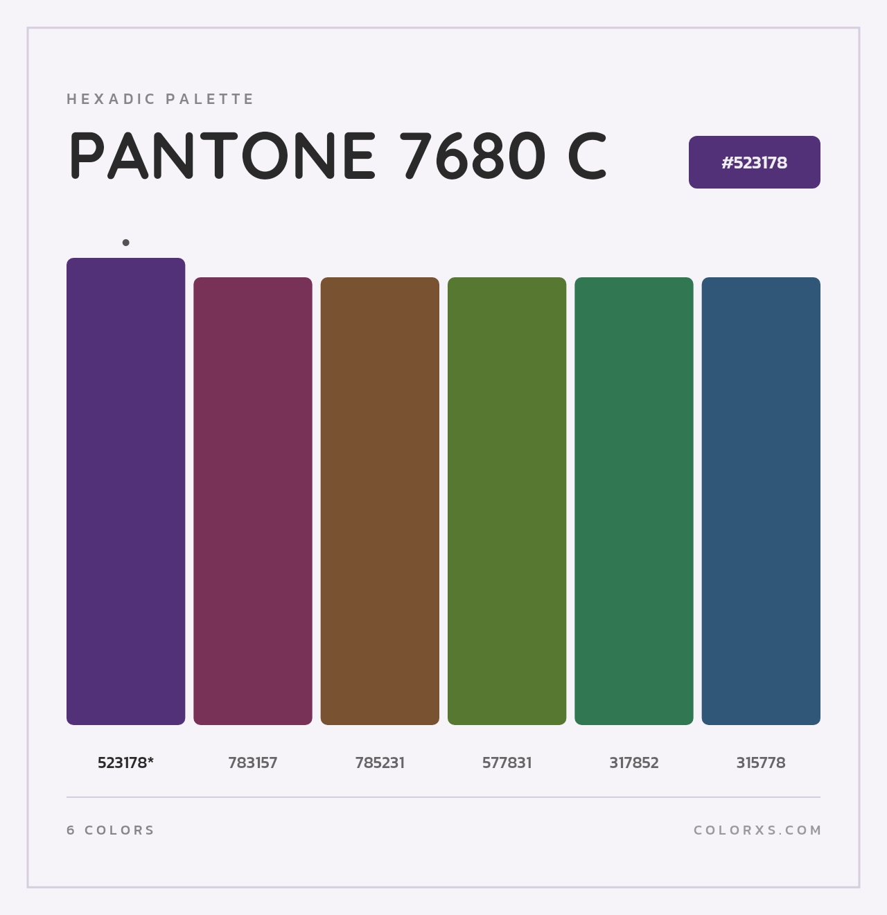 PANTONE 7680 C - Hexadic Color Palette