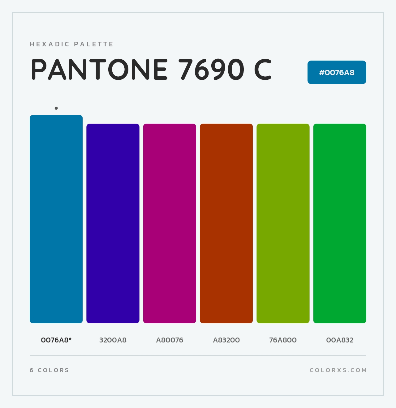 PANTONE 7690 C - Hexadic Color Palette