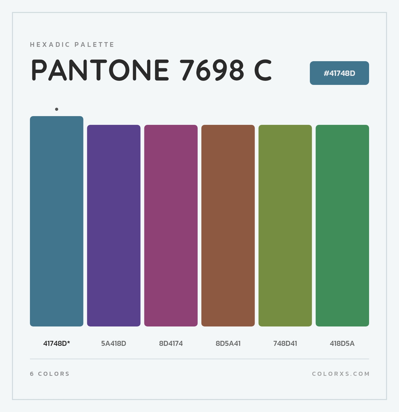 PANTONE 7698 C - Hexadic Color Palette