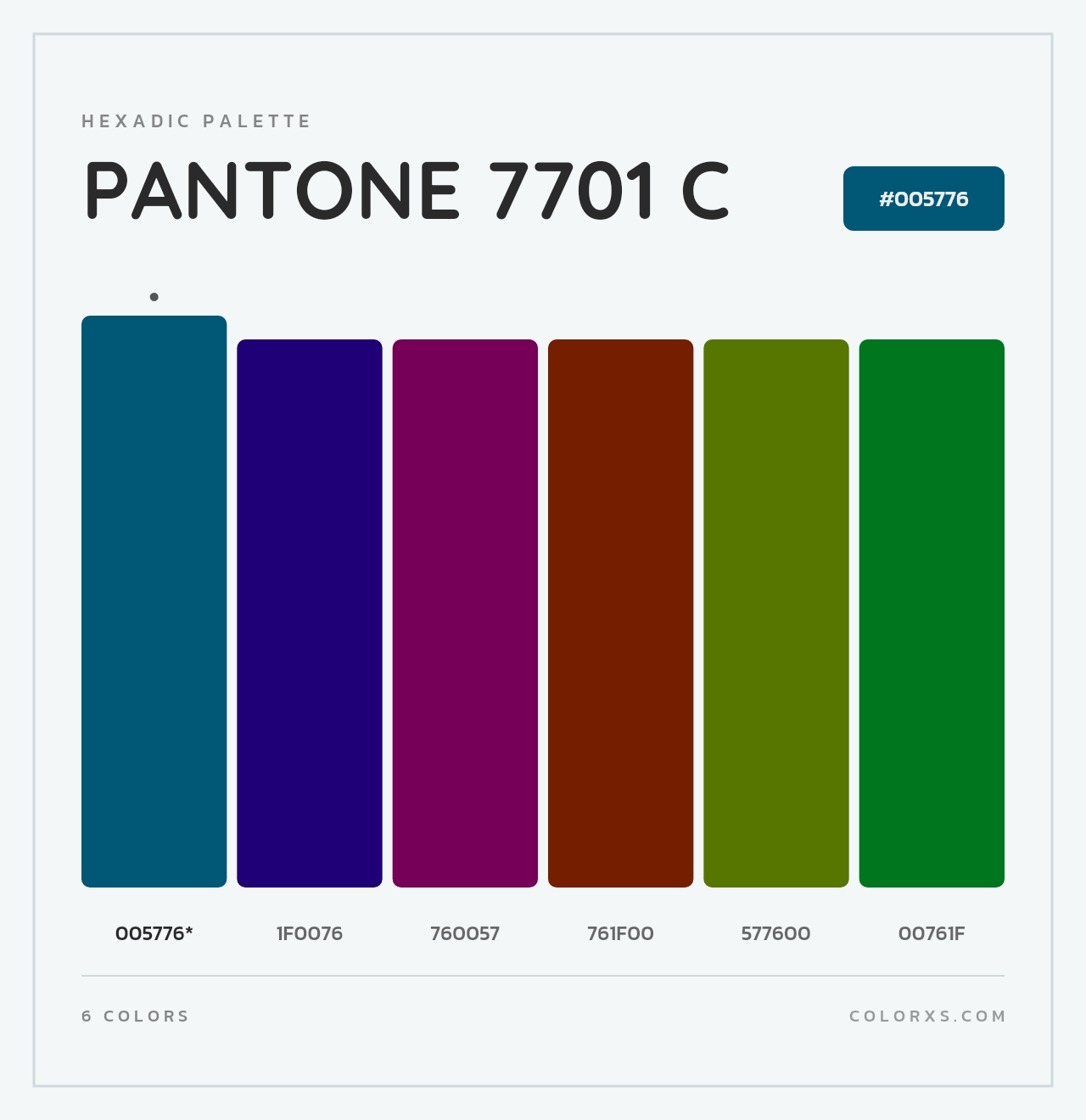 PANTONE 7701 C - Hexadic Color Palette