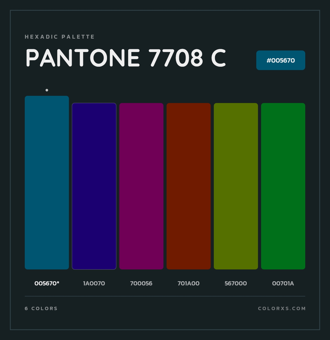 PANTONE 7708 C - Hexadic Color Palette