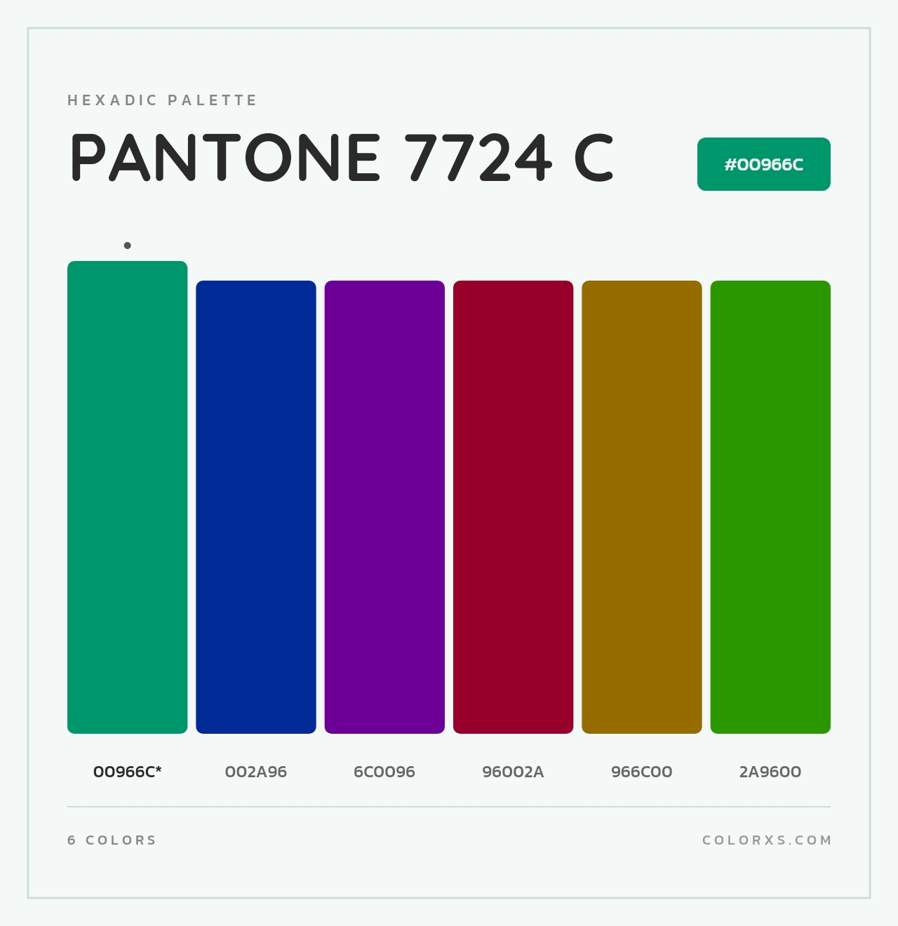 PANTONE 7724 C - Hexadic Color Palette