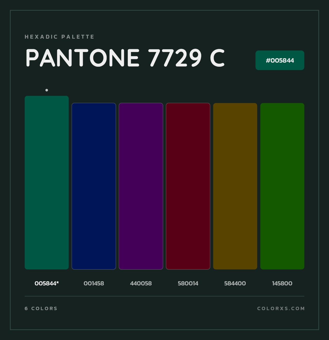 PANTONE 7729 C - Hexadic Color Palette