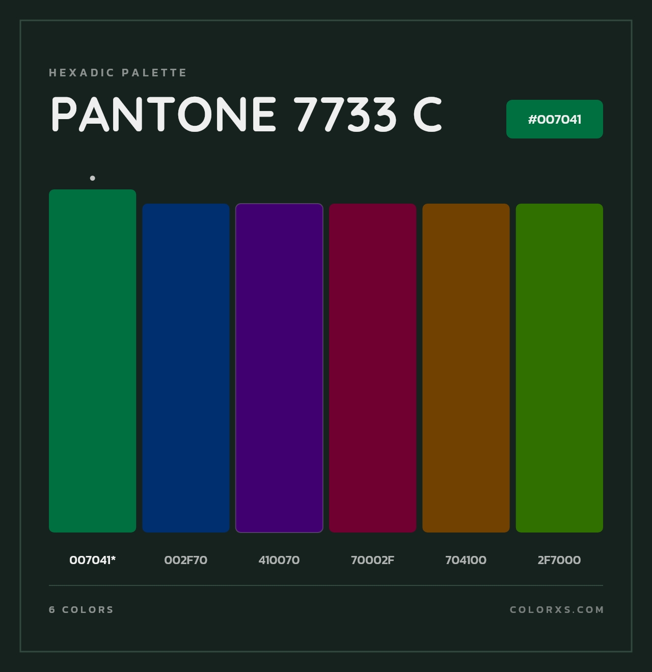 PANTONE 7733 C - Hexadic Color Palette
