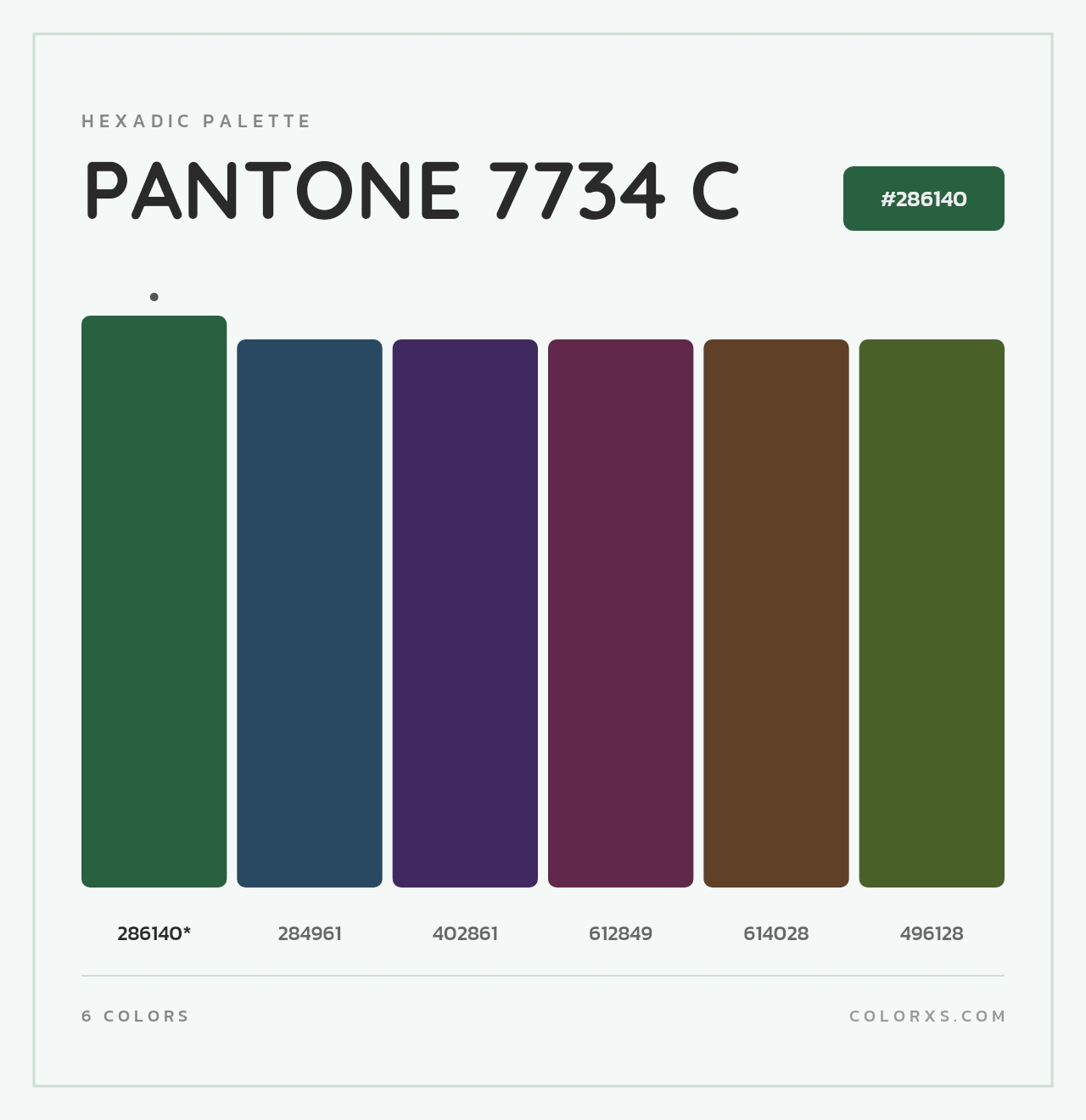 PANTONE 7734 C - Hexadic Color Palette