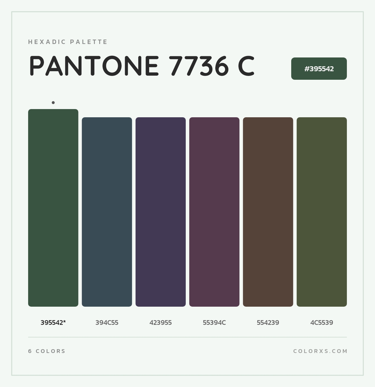 PANTONE 7736 C - Hexadic Color Palette