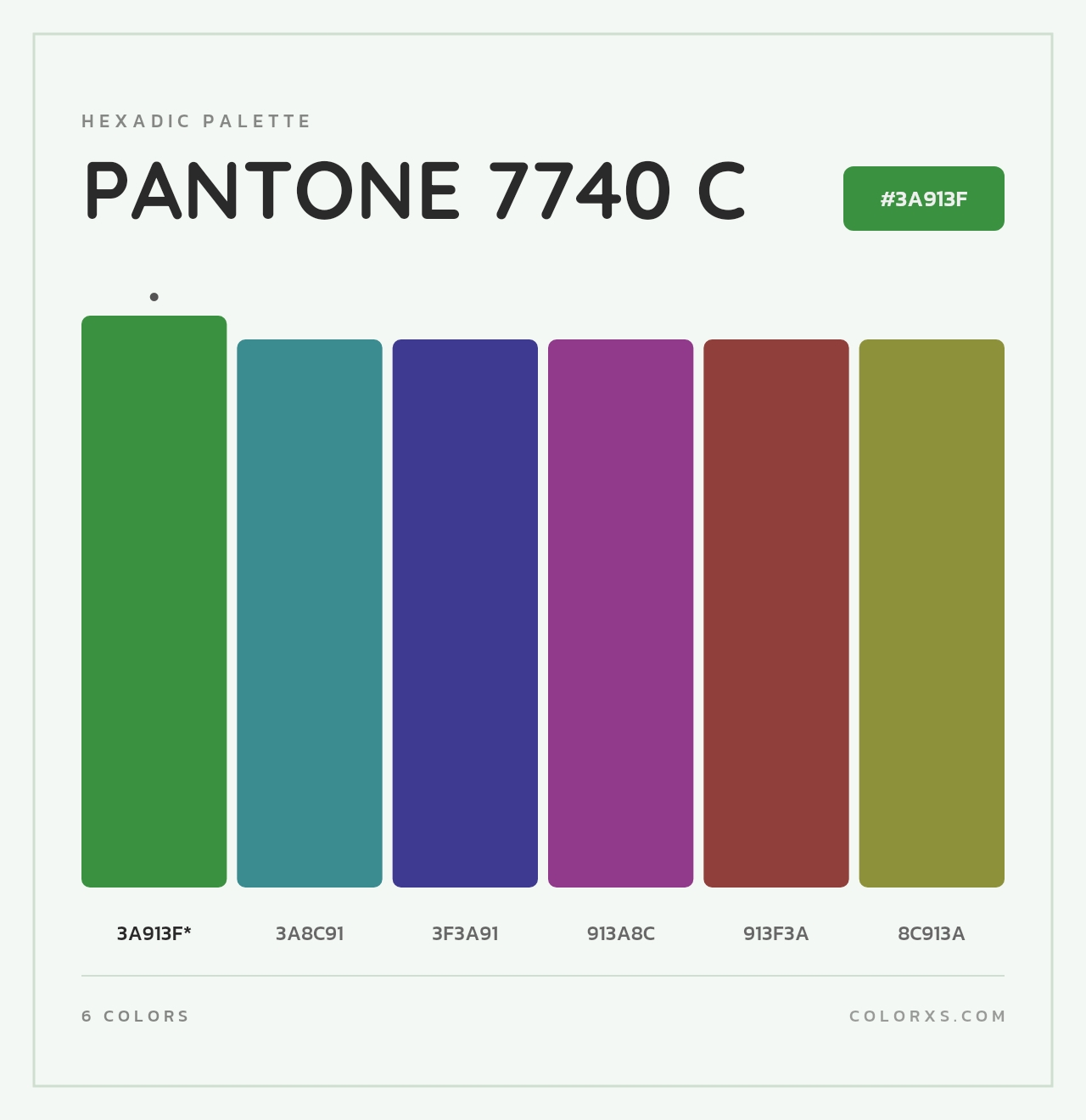 PANTONE 7740 C - Hexadic Color Palette