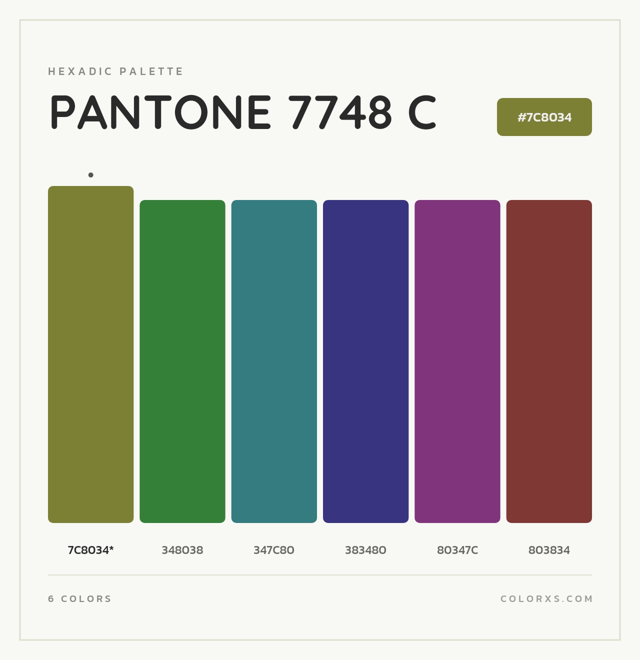 PANTONE 7748 C - Hexadic Color Palette