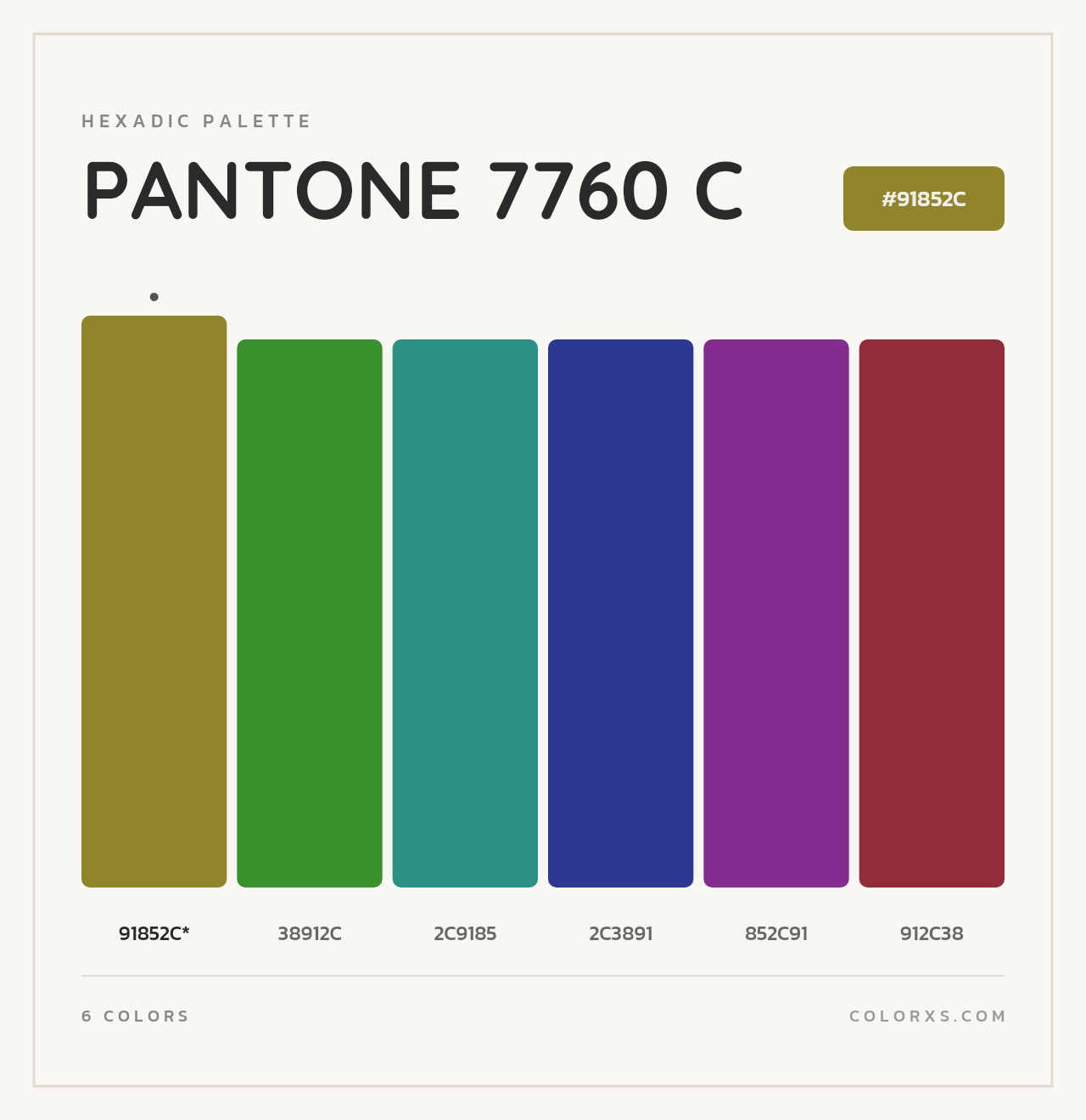 PANTONE 7760 C - Hexadic Color Palette