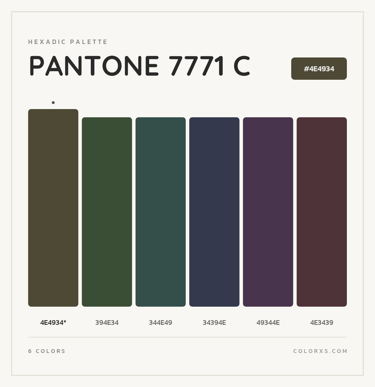 PANTONE 7771 C - Hexadic Color Palette