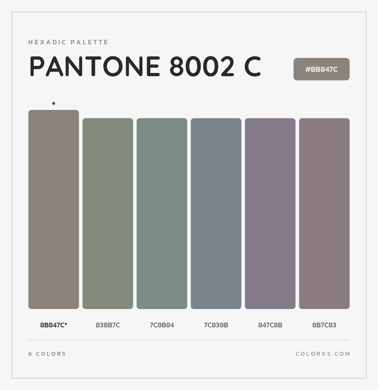 PANTONE 8002 C - Hexadic Color Palette