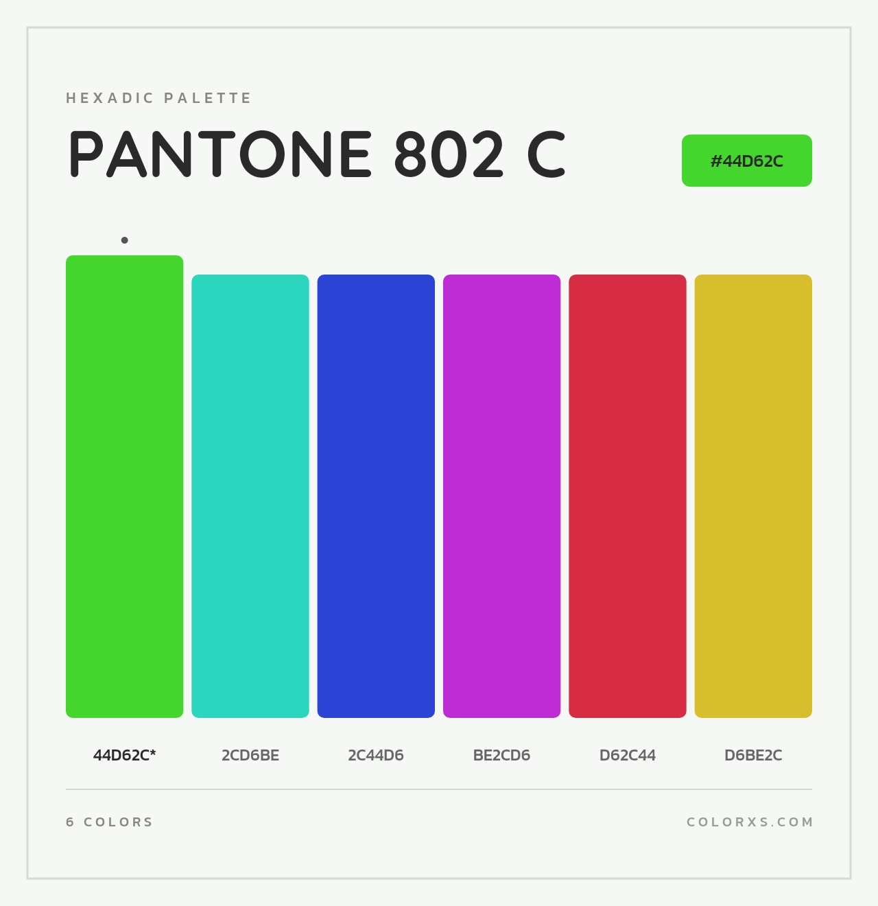PANTONE 802 C - Hexadic Color Palette