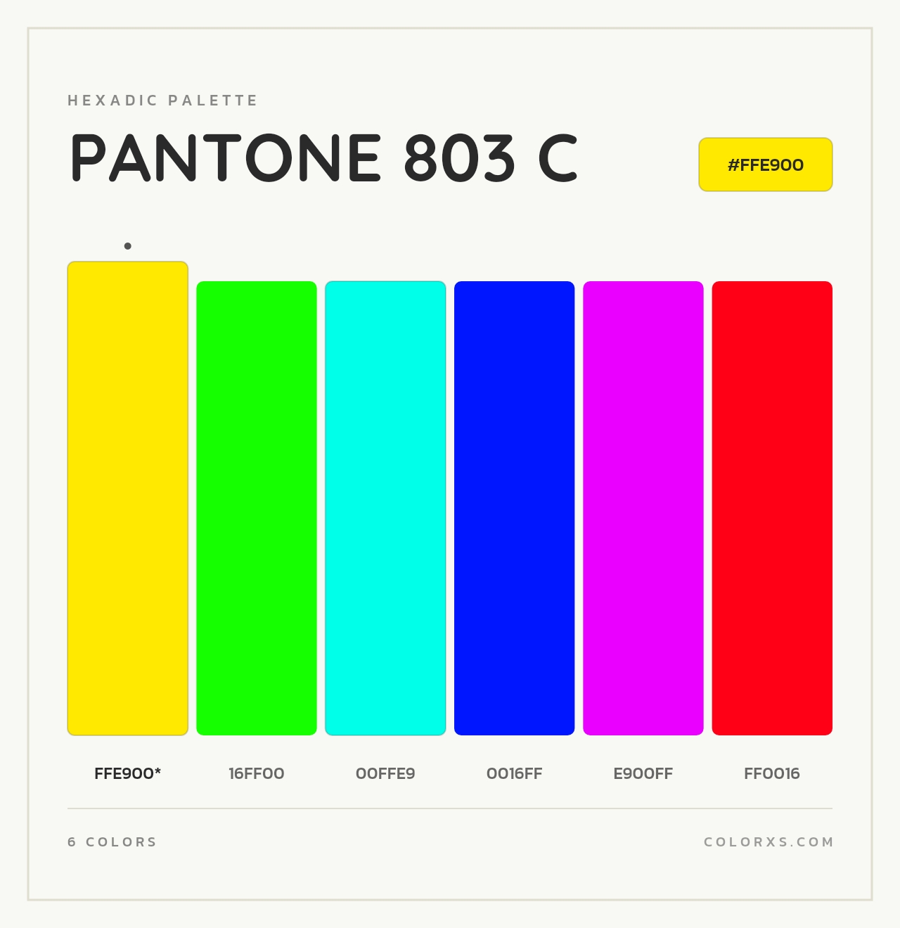 PANTONE 803 C - Hexadic Color Palette
