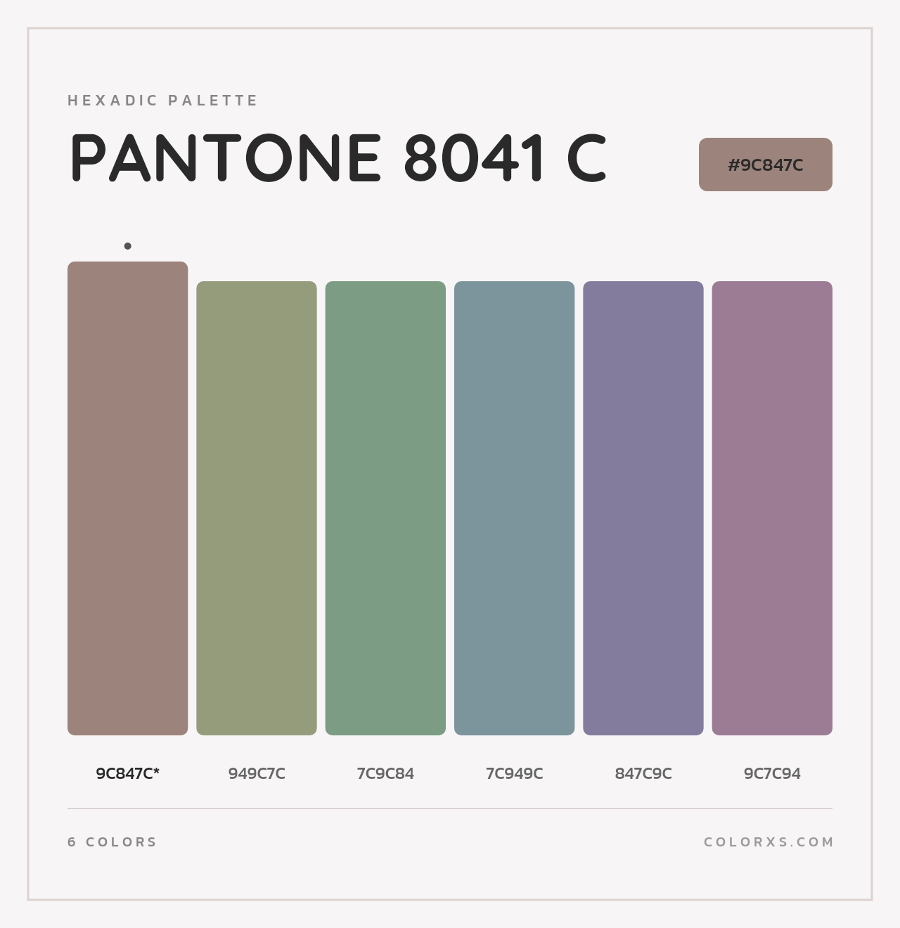 PANTONE 8041 C - Hexadic Color Palette