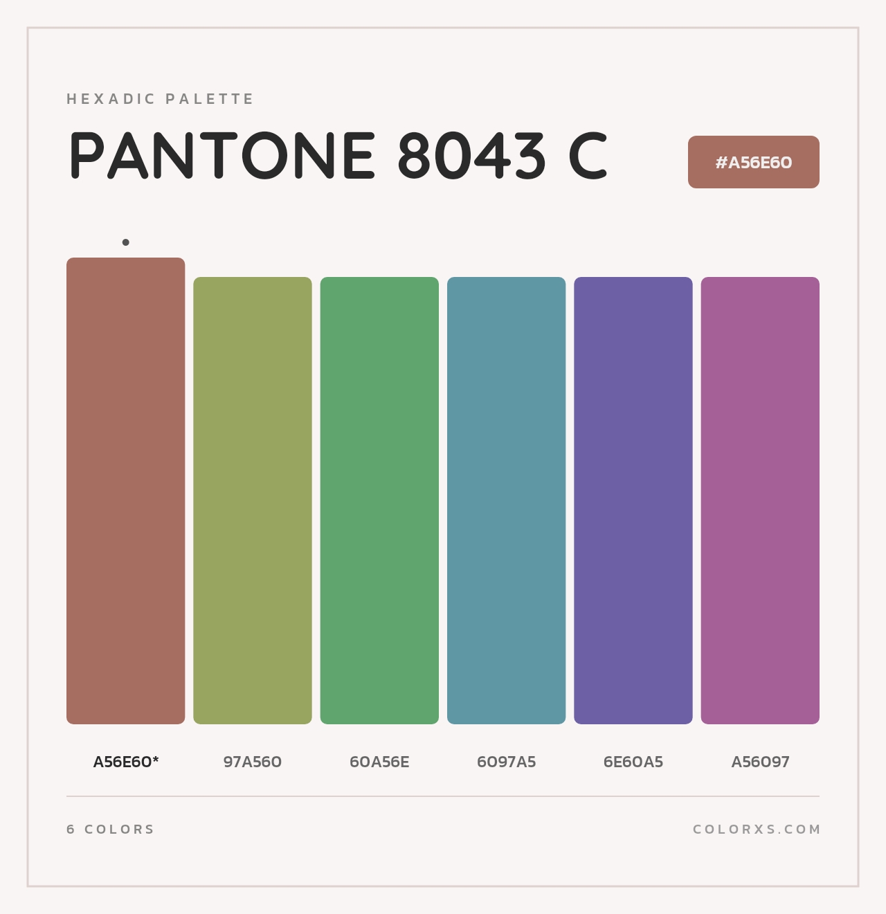 PANTONE 8043 C - Hexadic Color Palette