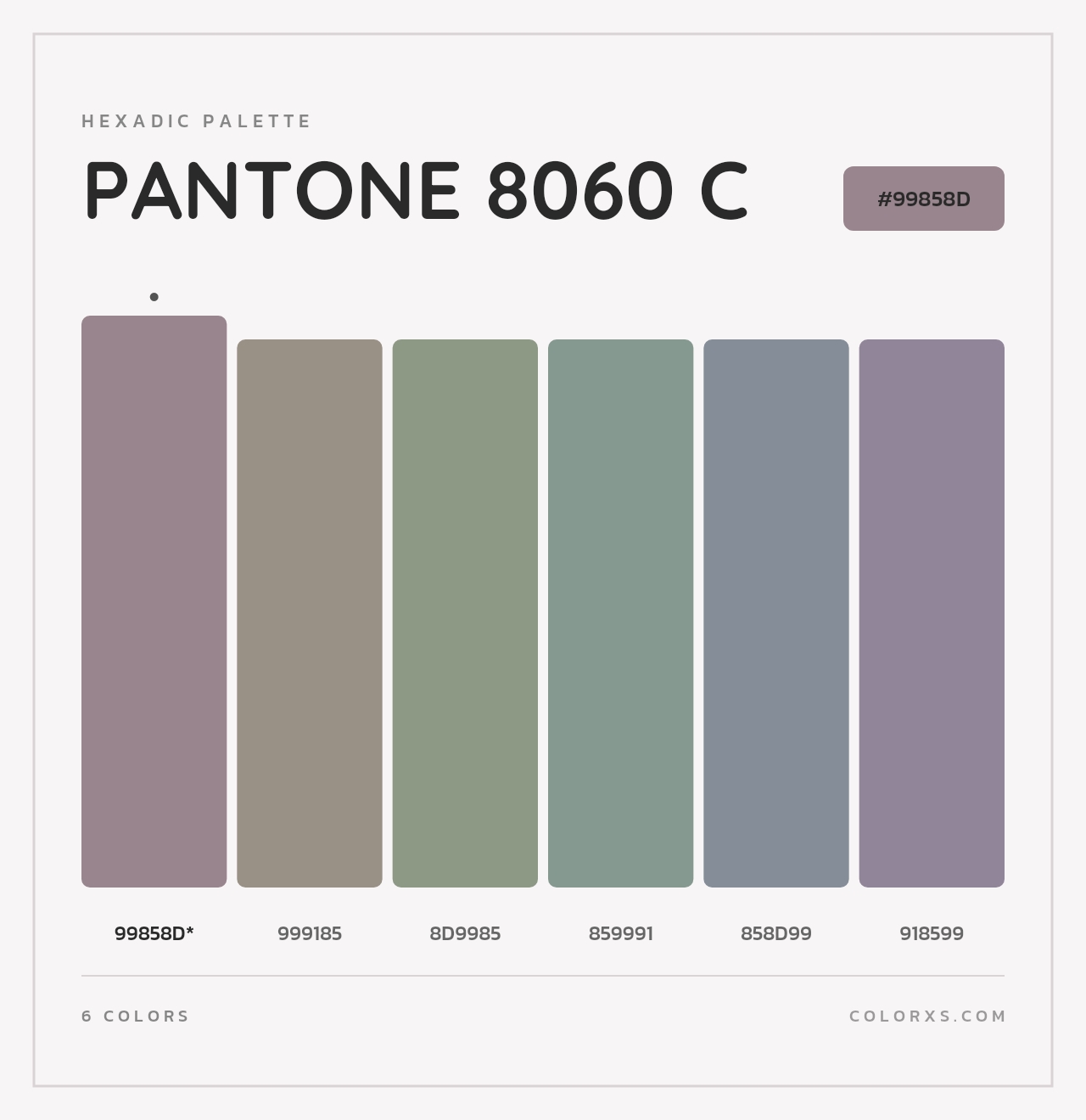 PANTONE 8060 C - Hexadic Color Palette