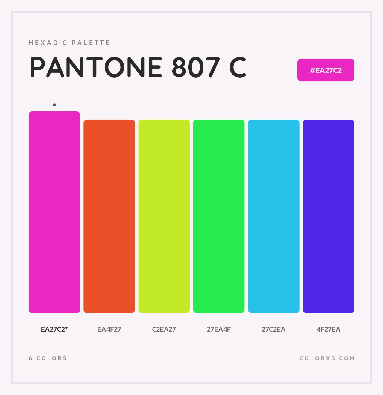 PANTONE 807 C - Hexadic Color Palette