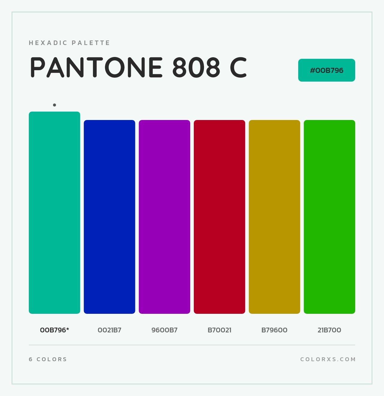 PANTONE 808 C - Hexadic Color Palette