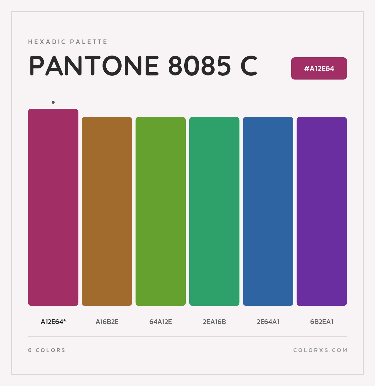 PANTONE 8085 C - Hexadic Color Palette