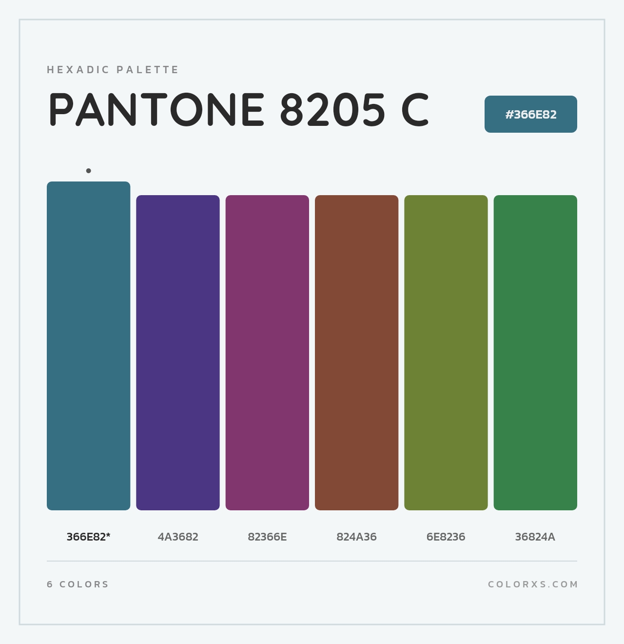 PANTONE 8205 C - Hexadic Color Palette