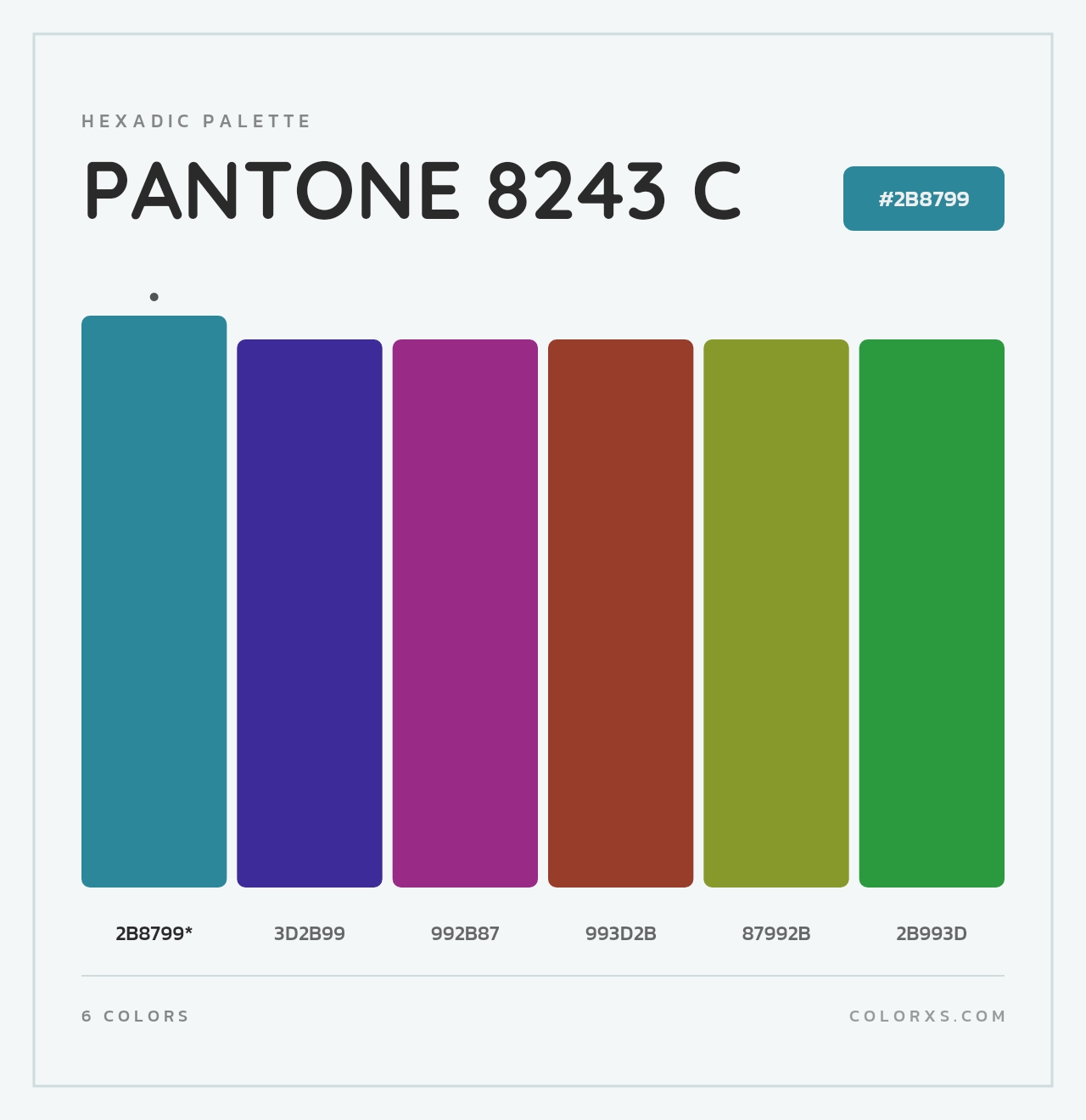 PANTONE 8243 C - Hexadic Color Palette