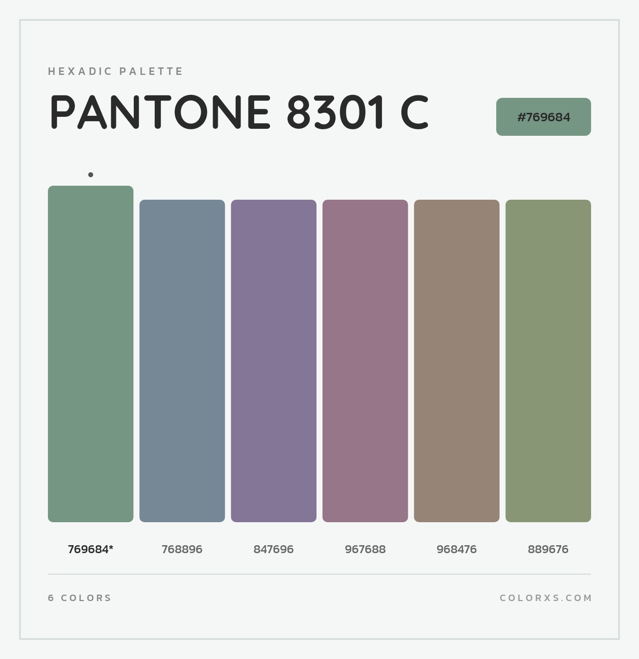 PANTONE 8301 C - Hexadic Color Palette