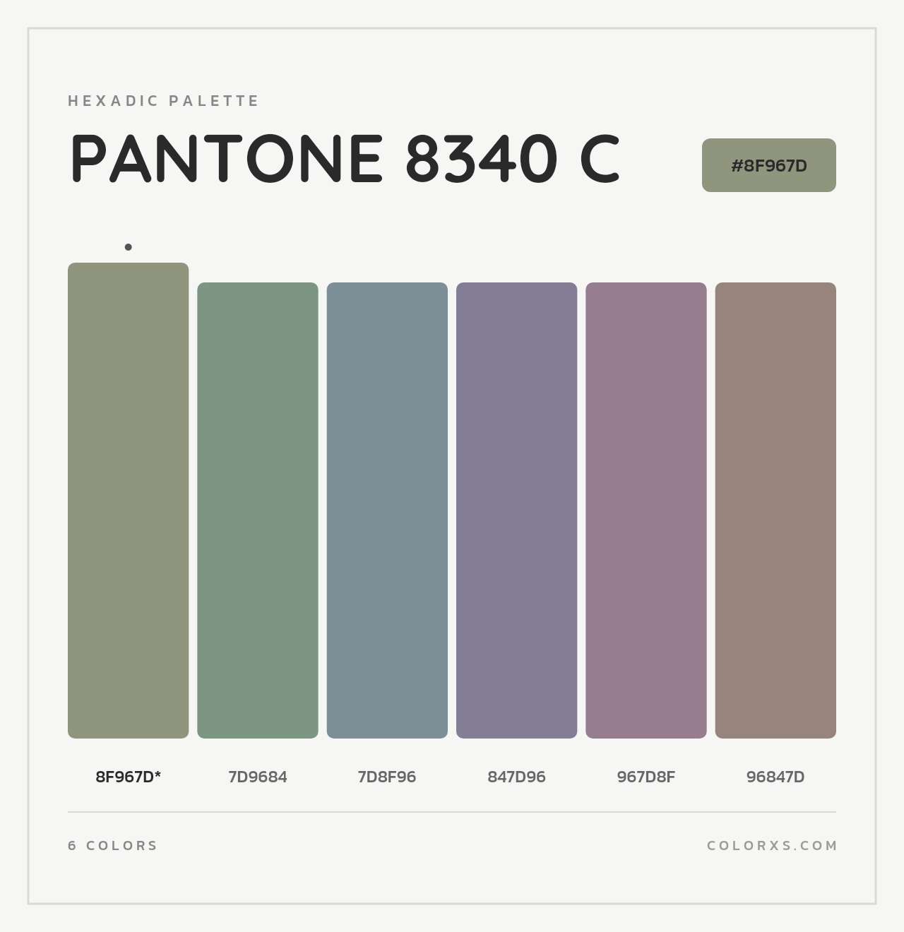 PANTONE 8340 C - Hexadic Color Palette