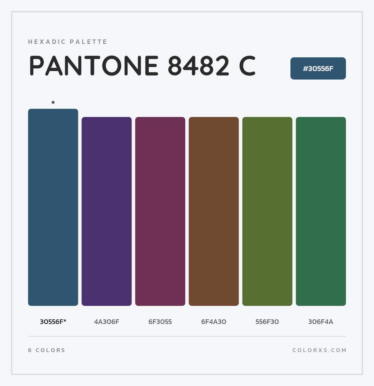 PANTONE 8482 C - Hexadic Color Palette